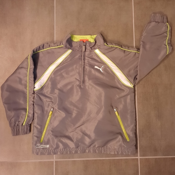 Youth Boys 1/4 Zip Up Gray Puma Jacket 4T - Picture 3 of 6